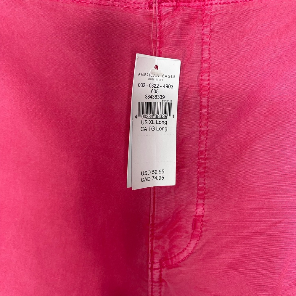 American Eagle AE Stretch Low-Rise Parachute Pant Pink Cargo XL Athleisure - Picture 7 of 16